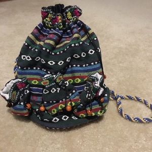 Knit drawstring mini backpack